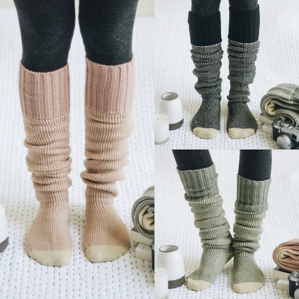 Knitted Knee High Cozy Lounge Socks